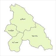 نقشه ی بخش های شهرستان مشهد