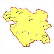 شیپ فایل شهرهای استان کردستان به صورت نقطه ای