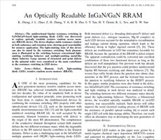 ترجمه مقاله با عنوان یک InGaN/GaN RRAM قابل خواندن نوری به همراه اصل مقاله