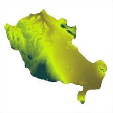 نقشه ی مدل رقومی ارتفاعی شهرستان کبودرآهنگ