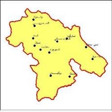 شیپ فایل شهرهای استان کهگیلویه و بویراحمد به صورت نقطه ای