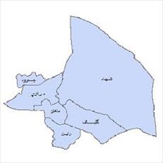 نقشه ی بخش های شهرستان کرمان
