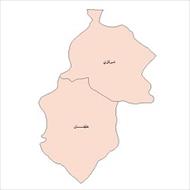 نقشه ی بخش های شهرستان مهاباد