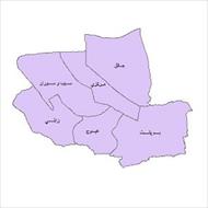 نقشه ی بخش های شهرستان سراوان