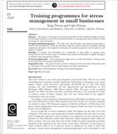 مقاله ترجمه شده با عنوان برنامه هایی آموزشی جهت کنترل استرس در کسب و کارهای کوچک