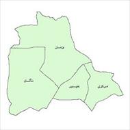 نقشه ی بخش های شهرستان ایرانشهر