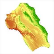 نقشه مدل رقومی ارتفاعی (DEM) شهرستان کازرون (واقع در استان فارس)