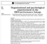مقاله ترجمه شده توانمندسازی سازمانی و روانی (روان شناختی) در ارتباط بین مدیریت منابع انسانی و عملکرد