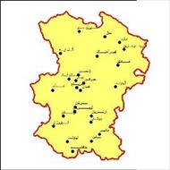 شیپ فایل شهرهای استان همدان به صورت نقطه ای